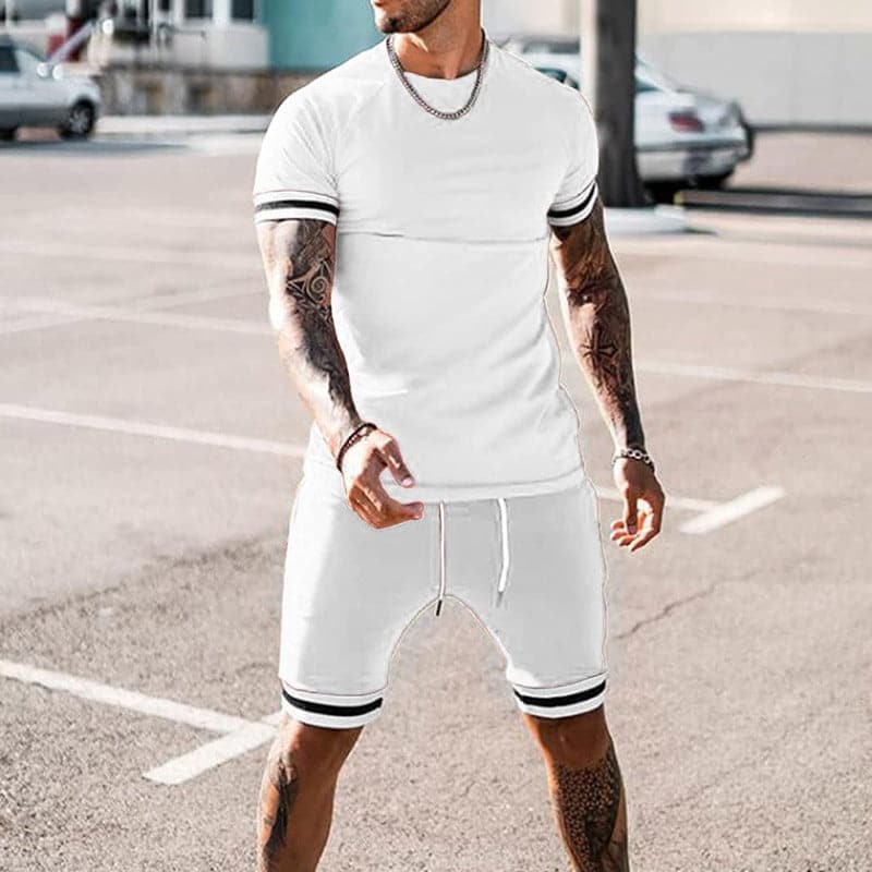 Men's Athletic Set - Moisture Wicking Tee & Shorts