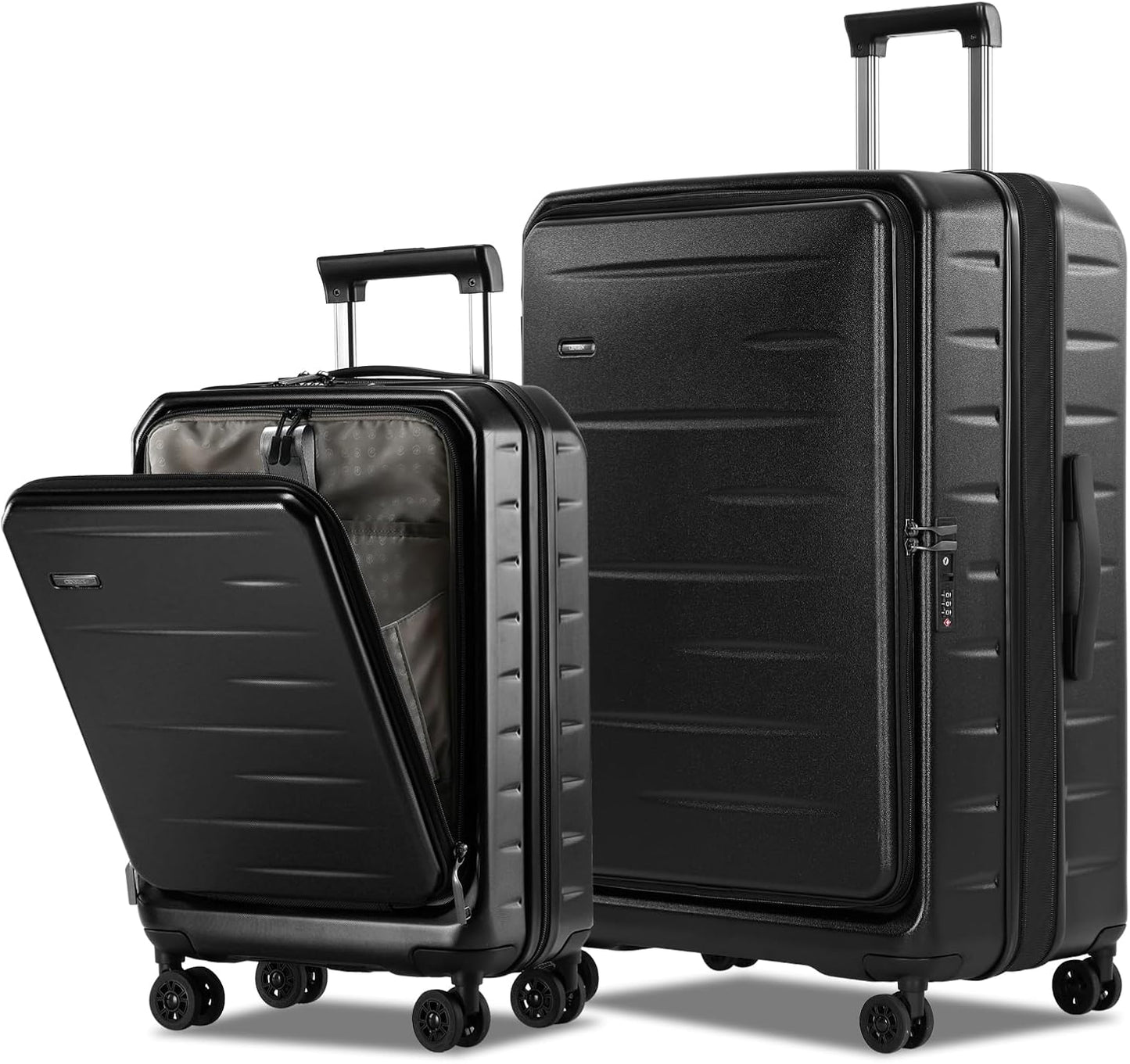 Durable Hardside Rolling Carry On with Pocket & Lock