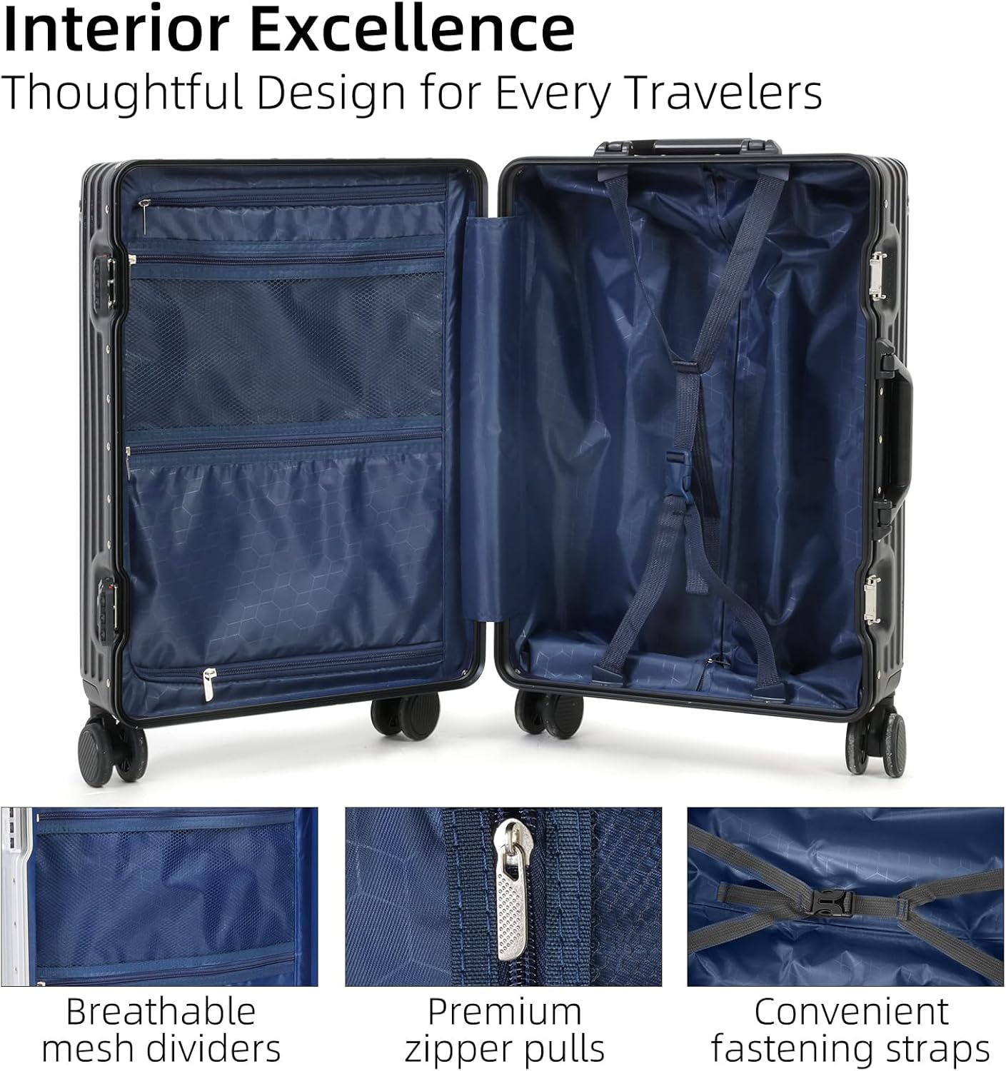 Durable Lightweight Suitcase with TSA Lock & Smooth Wheels
