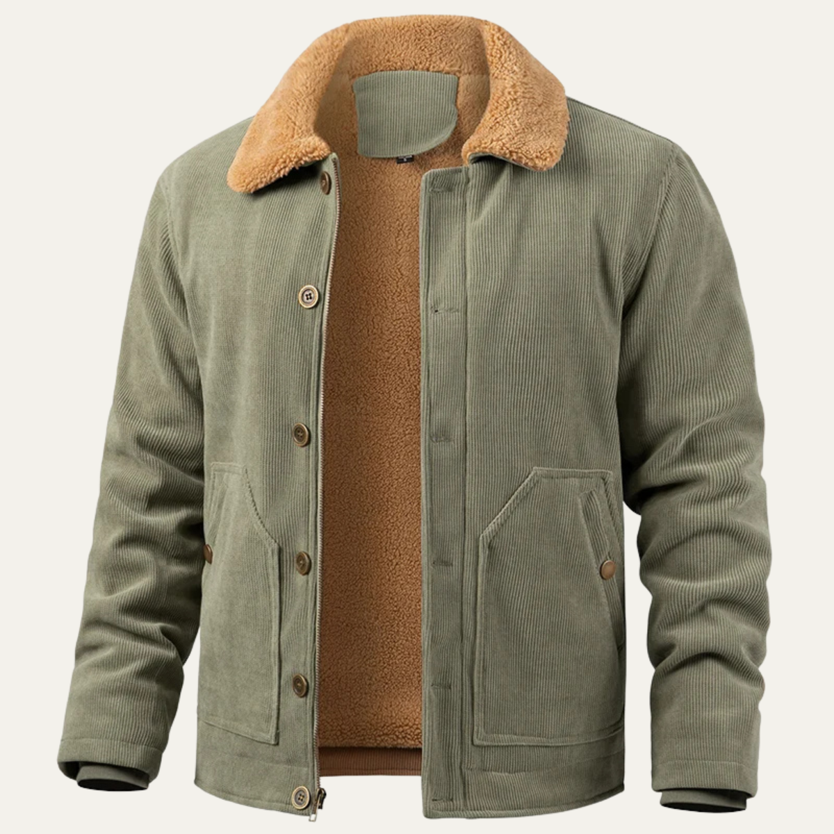 Warm Mens Corduroy Fleece Lined Jacket - Nocini