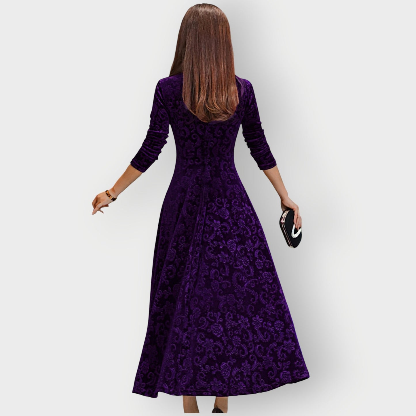 Luxurious Velvet Knee Length Dress