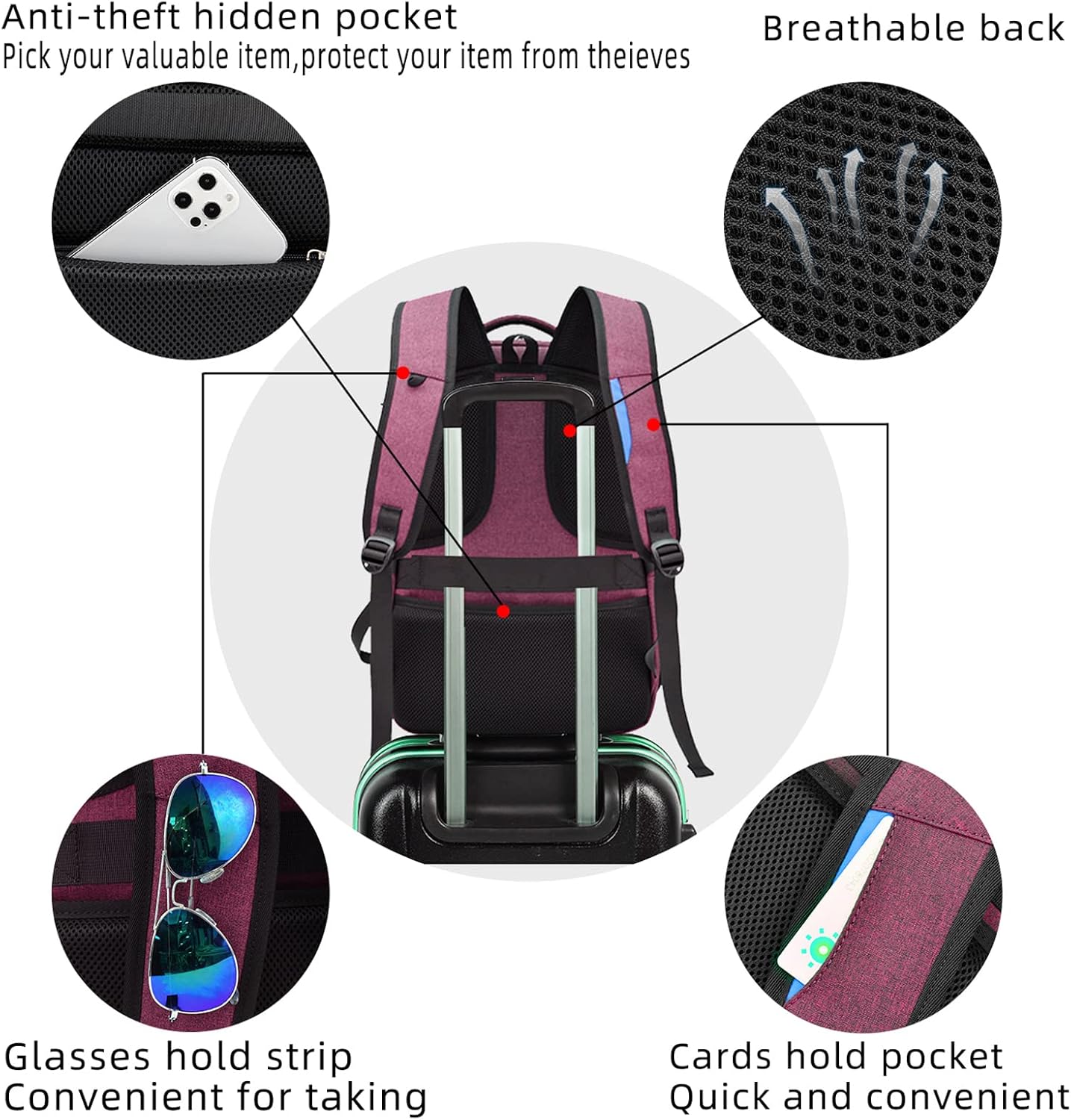 Durable Commuter Laptop Bag with USB Charger & Pockets