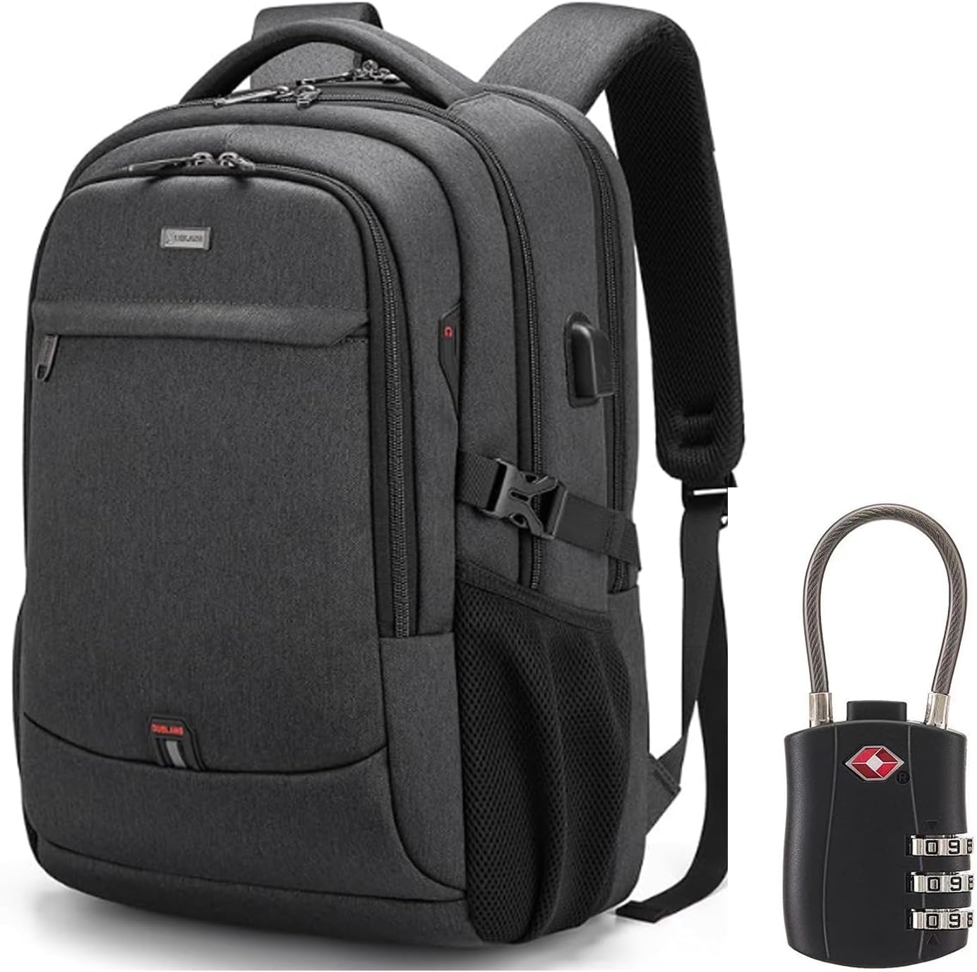Durable Commuter Laptop Bag with USB Charger & Pockets - Pexav