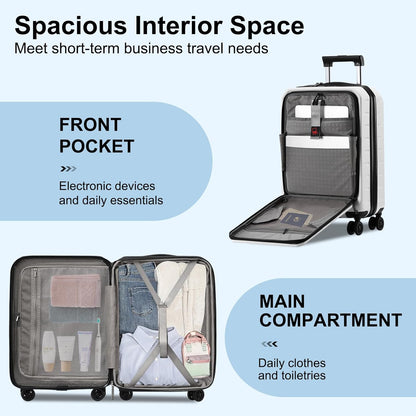 Durable Hardside Rolling Carry On with Pocket & Lock