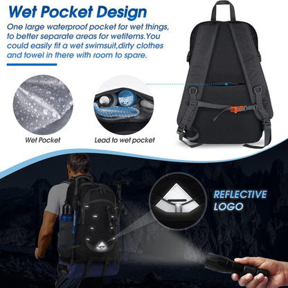 Compact 40L Water Resistant Hiking Backpack
