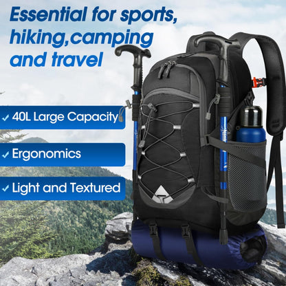 Compact 40L Water Resistant Hiking Backpack