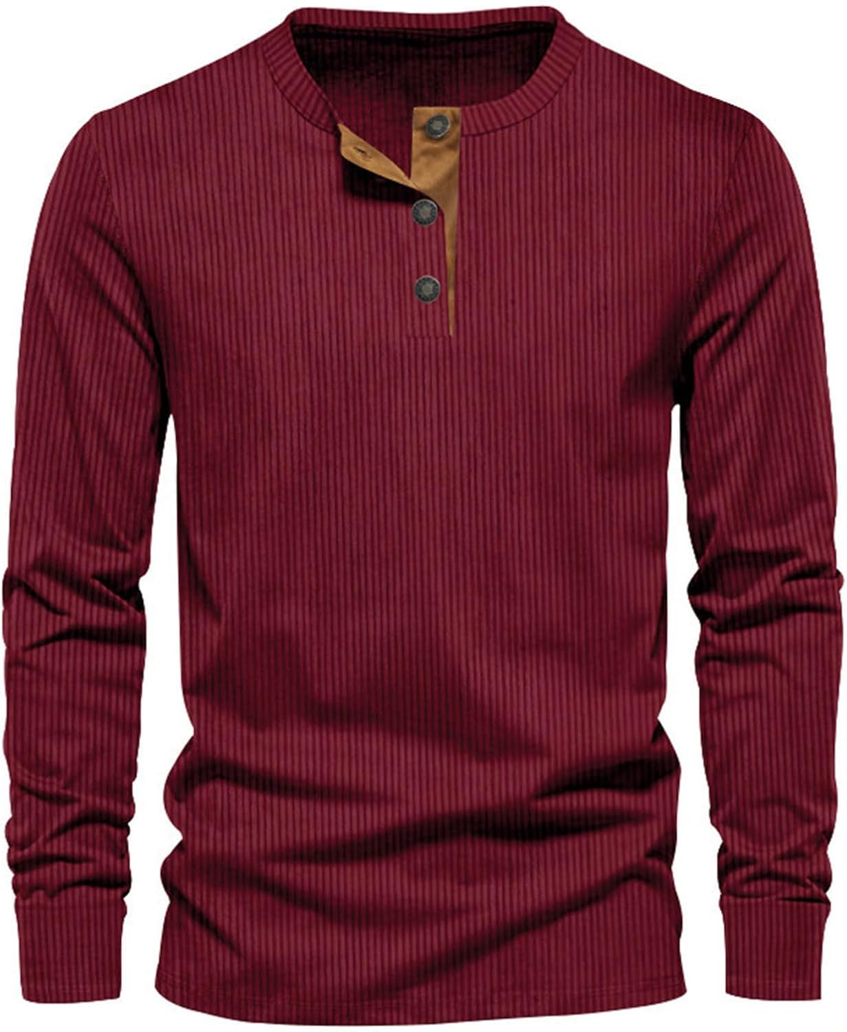 Men's Comfortable Fitted Crew Neck Long Sleeve Shirt