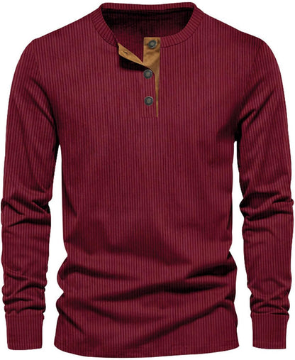 Men's Comfortable Fitted Crew Neck Long Sleeve Shirt