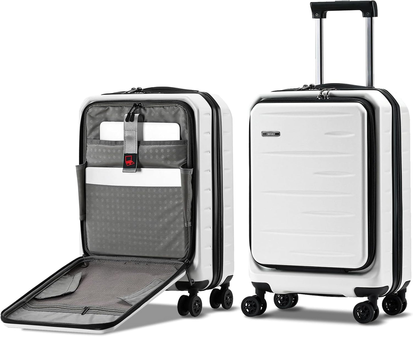 Durable Hardside Rolling Carry On with Pocket & Lock