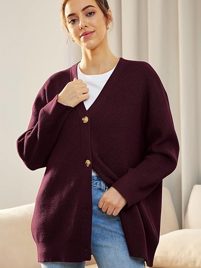 Soft Knit Button Front Cardigan for Women