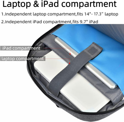 Durable Commuter Laptop Bag with USB Charger & Pockets