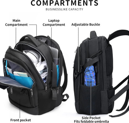 Durable Commuter Laptop Bag with USB Charger & Pockets