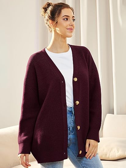 Large Open Front Cardigan with Button Fastening