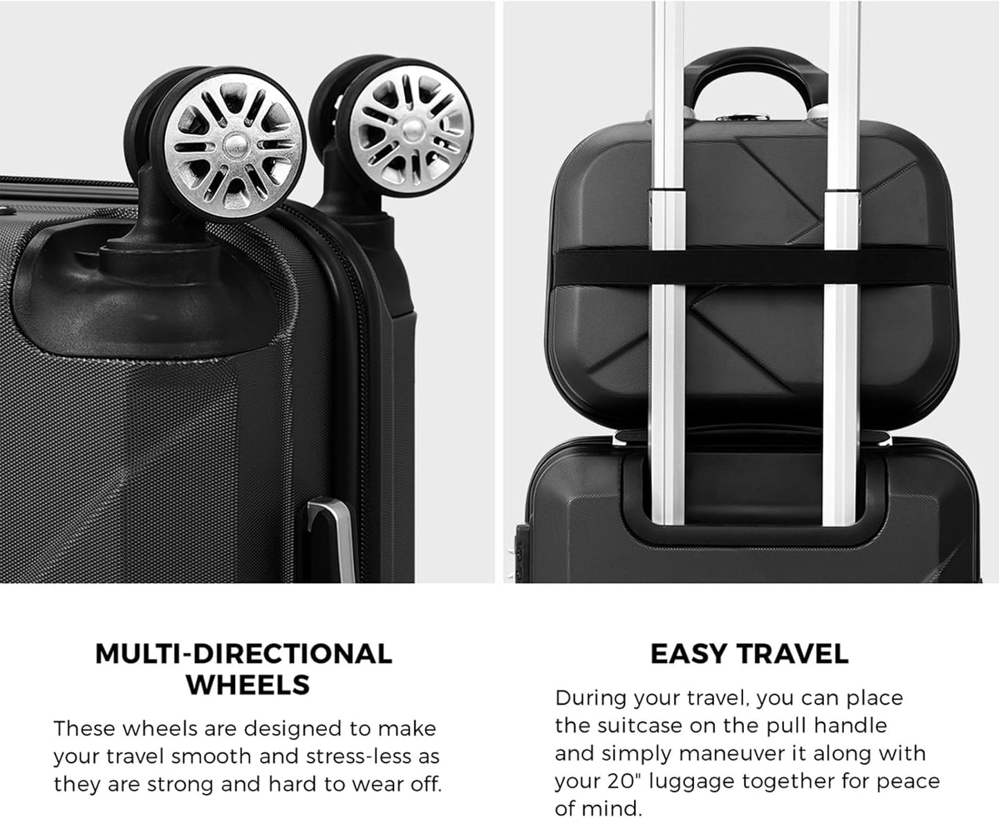 Durable 2-Piece Hardside Suitcase Set with TSA Lock & Spinner Wheels