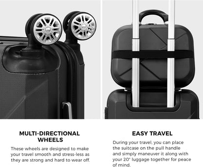 Durable 2-Piece Hardside Suitcase Set with TSA Lock & Spinner Wheels