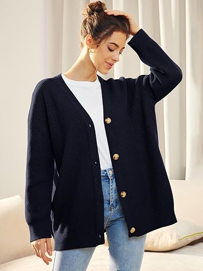 Soft Knit Button Front Cardigan for Women