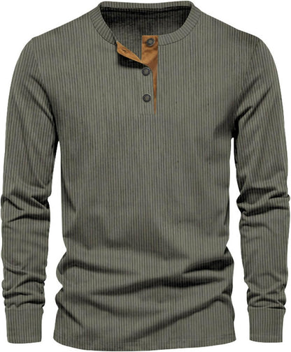 Men's Comfortable Fitted Crew Neck Long Sleeve Shirt