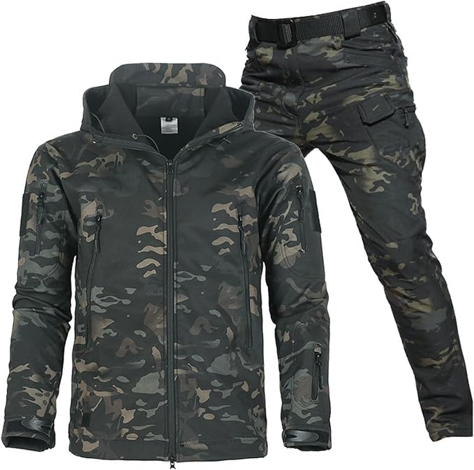 Waterproof Mens Softshell Jacket Pant Combo Set