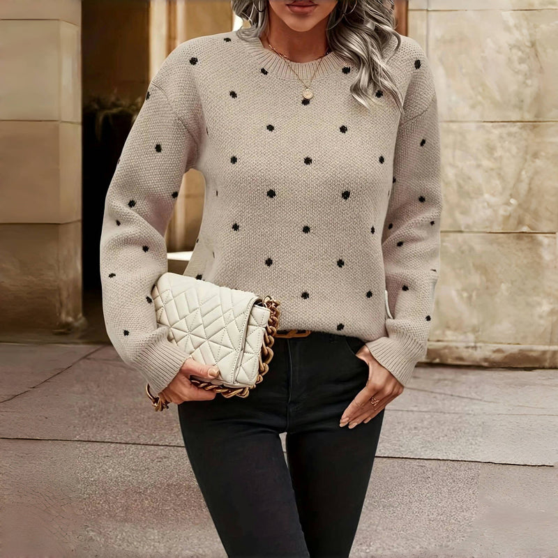 Soft Polka Dot Crew Sweater