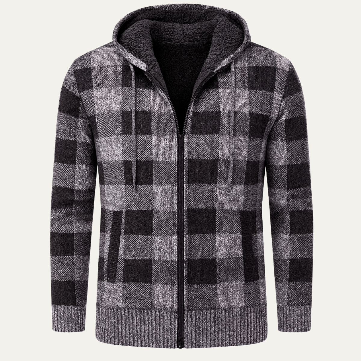 Warm Plaid Hoodie Jacket for Men - Nocini