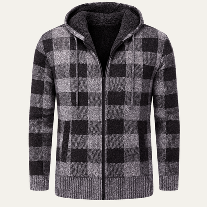 Warm Plaid Hoodie Jacket for Men - Nocini