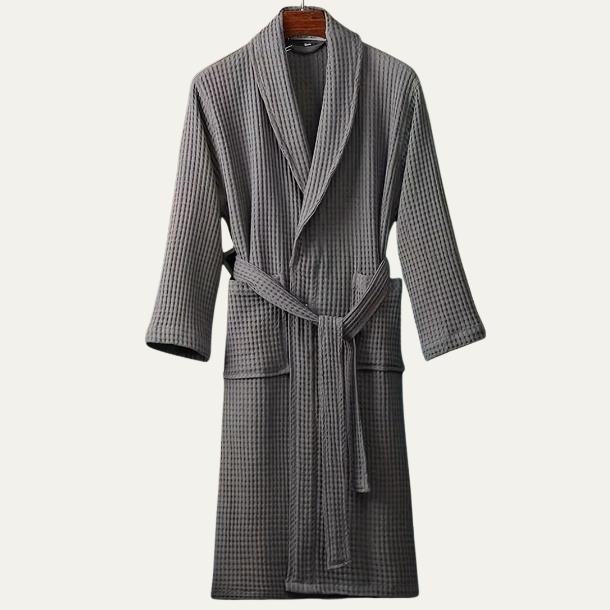 Soft Men's Waffle Weave Bath Robe with Tie