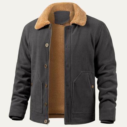 Warm Mens Corduroy Fleece Lined Jacket