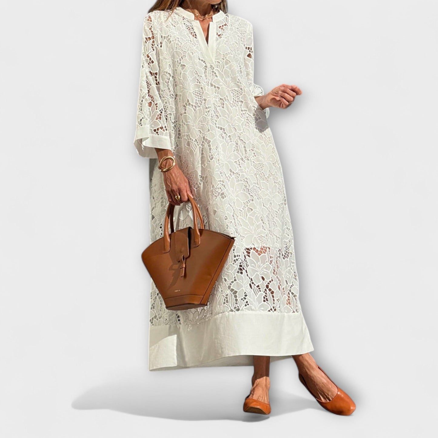 Elegant Floral Embroidered Party Dress - Nocini