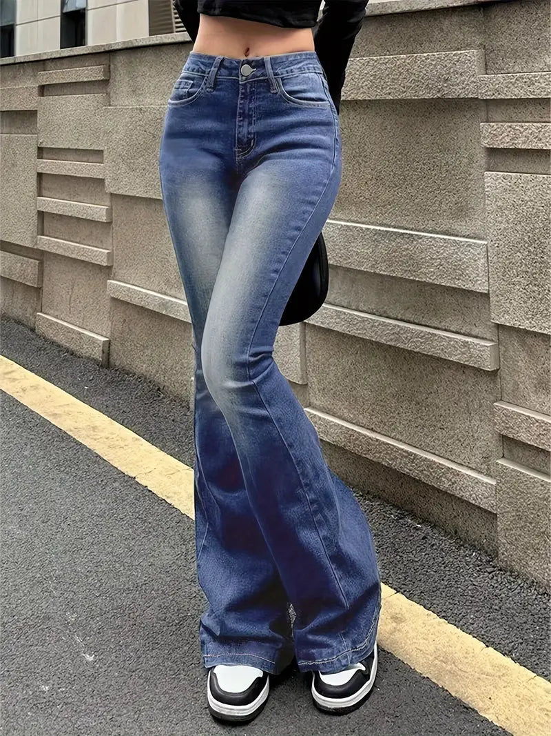 Women's High Waist Wide Leg Classic Jeans