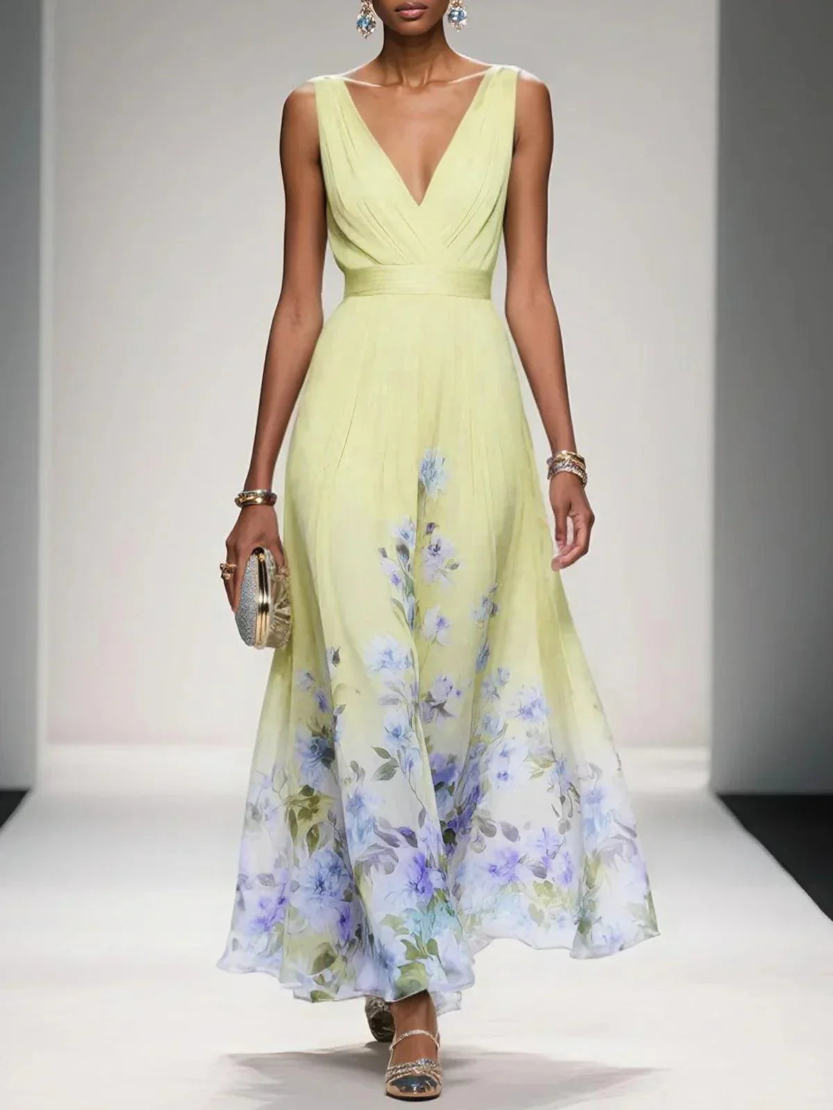 Summer Floral Off Shoulder Maxi Dress for Women