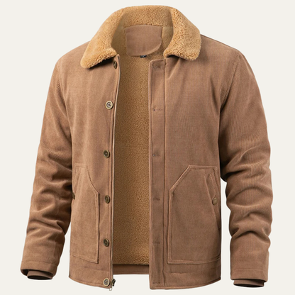 Warm Mens Corduroy Fleece Lined Jacket