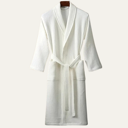 Soft Men's Waffle Weave Bath Robe with Tie