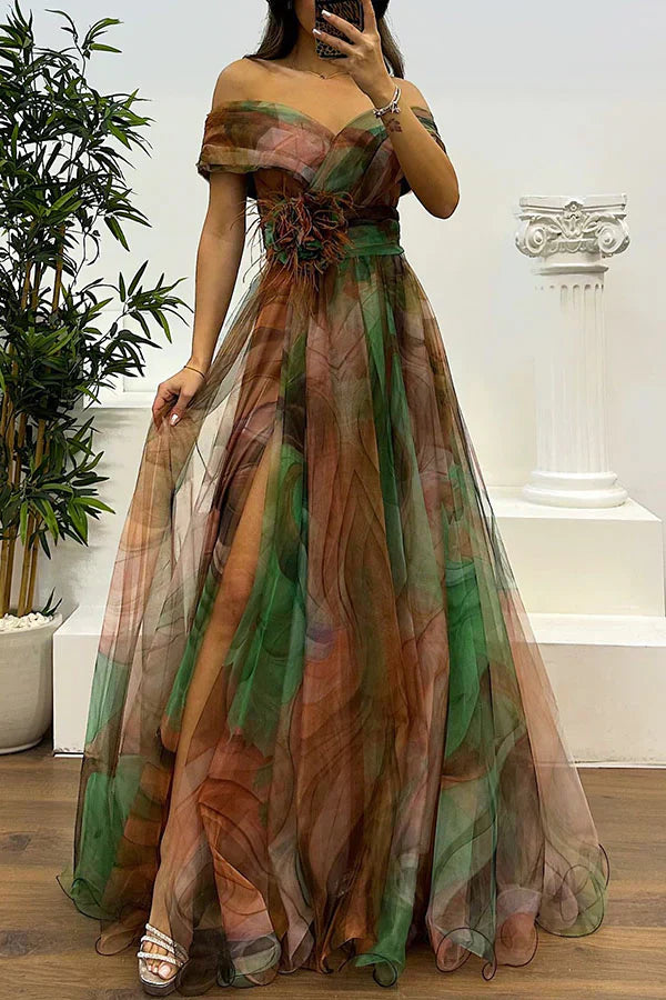 Elegant Formal Off The Shoulder Maxi Dress