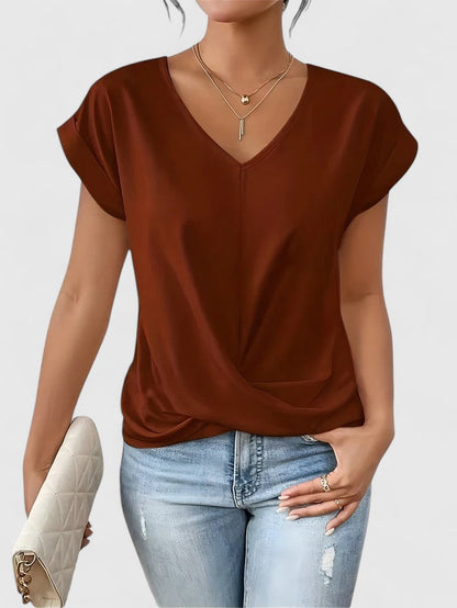 Relaxed Fit V-Neck Women's Top
