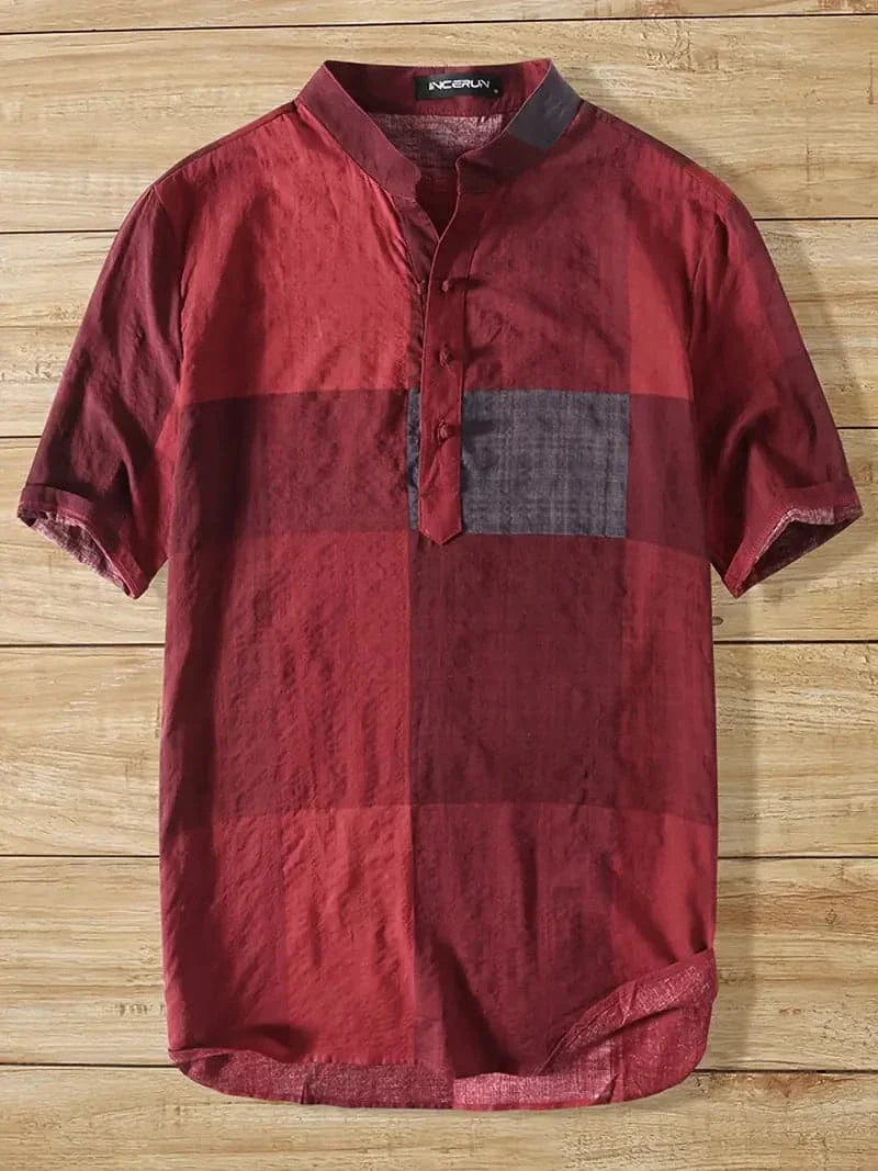Classic Fit Check Shirt with Short Sleeves - Nocini