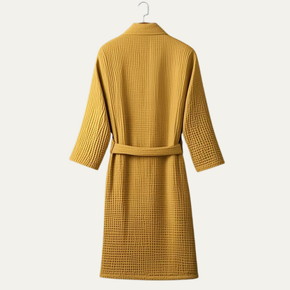 Soft Men's Waffle Weave Bath Robe with Tie