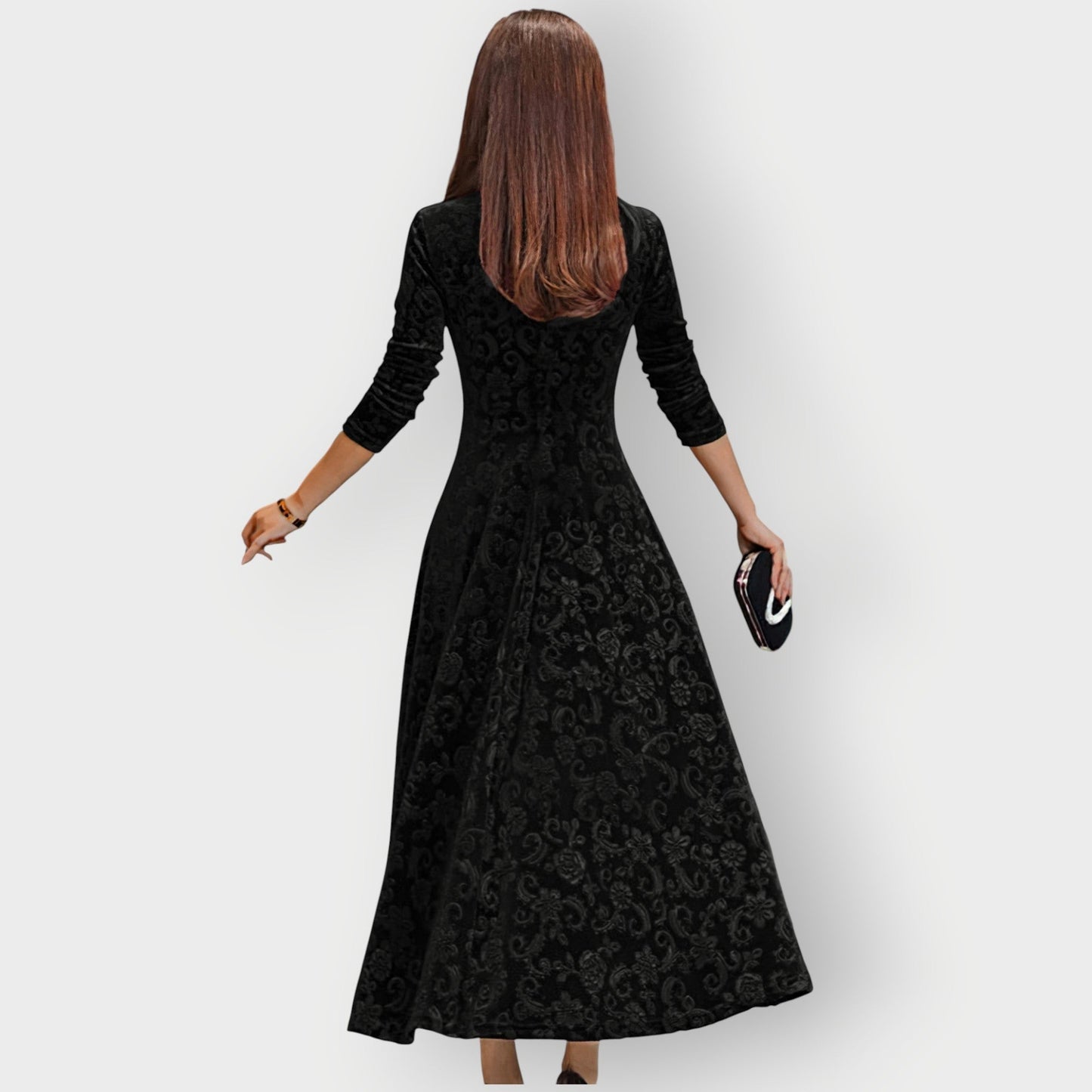 Luxurious Velvet Knee Length Dress