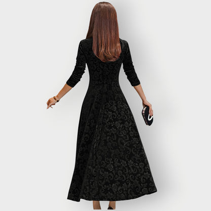 Luxurious Velvet Knee Length Dress