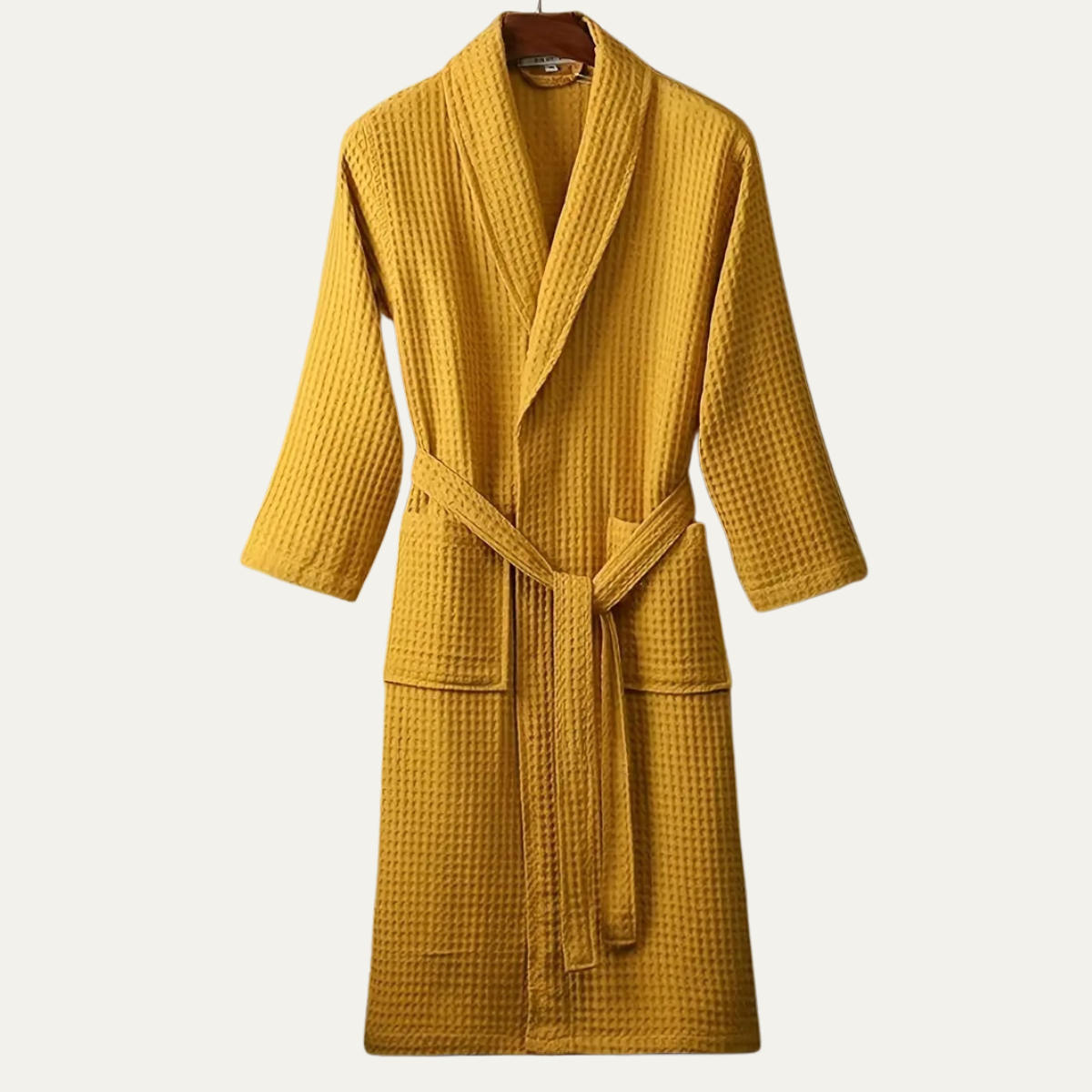 Soft Men's Waffle Weave Bath Robe with Tie - Nocini
