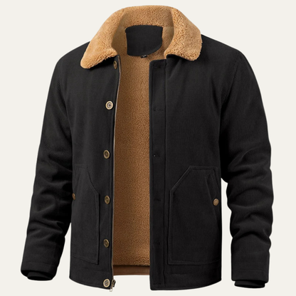 Warm Mens Corduroy Fleece Lined Jacket