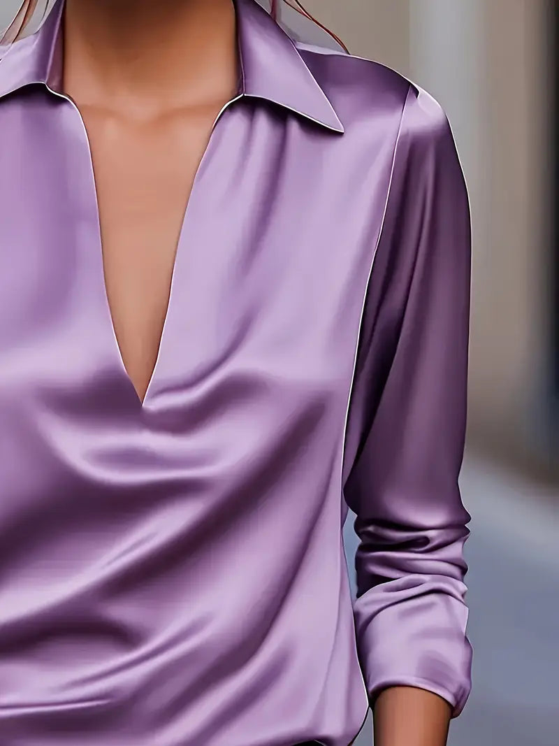 Luxury Deep V Neck Women's Blouse