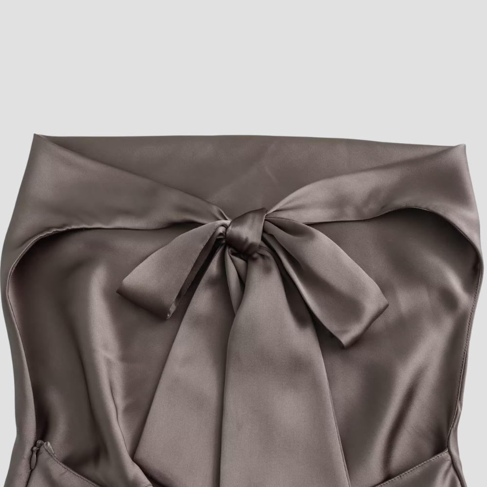 Women's Strapless Flowy Tank Top with Tie Back Closure