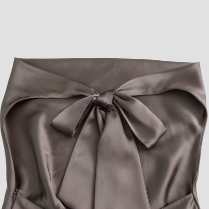 Women's Strapless Flowy Tank Top with Tie Back Closure
