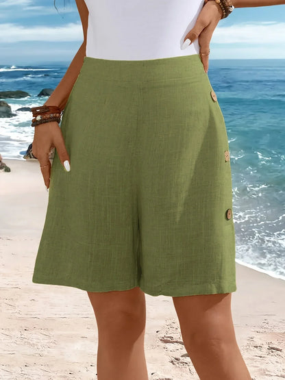 Classic Button Fly Casual Shorts