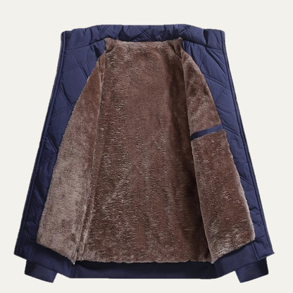 Warm Cotton Diamond Coat for Men with Stand Collar