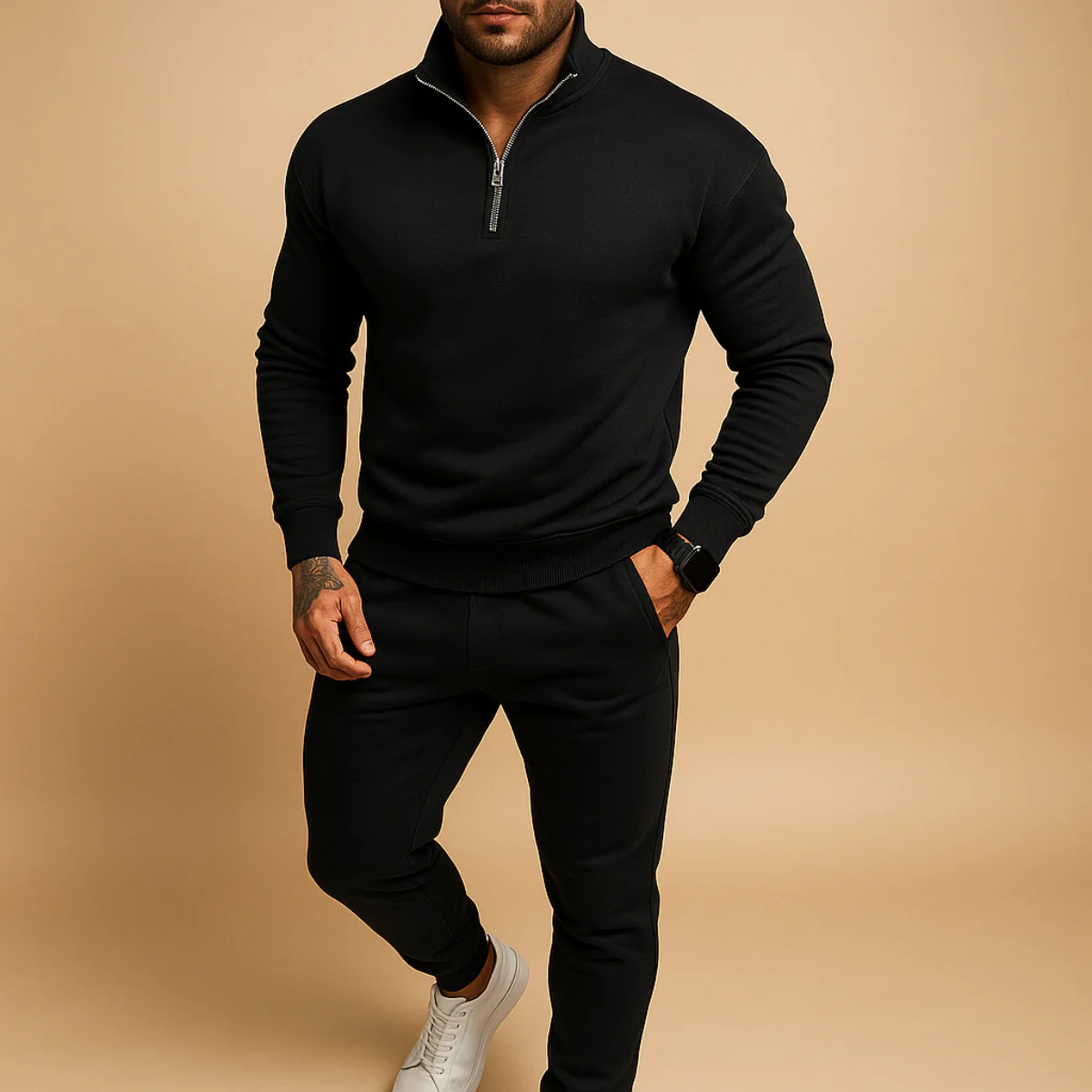 Comfortable Cotton Hoodie Jogger Set for Men