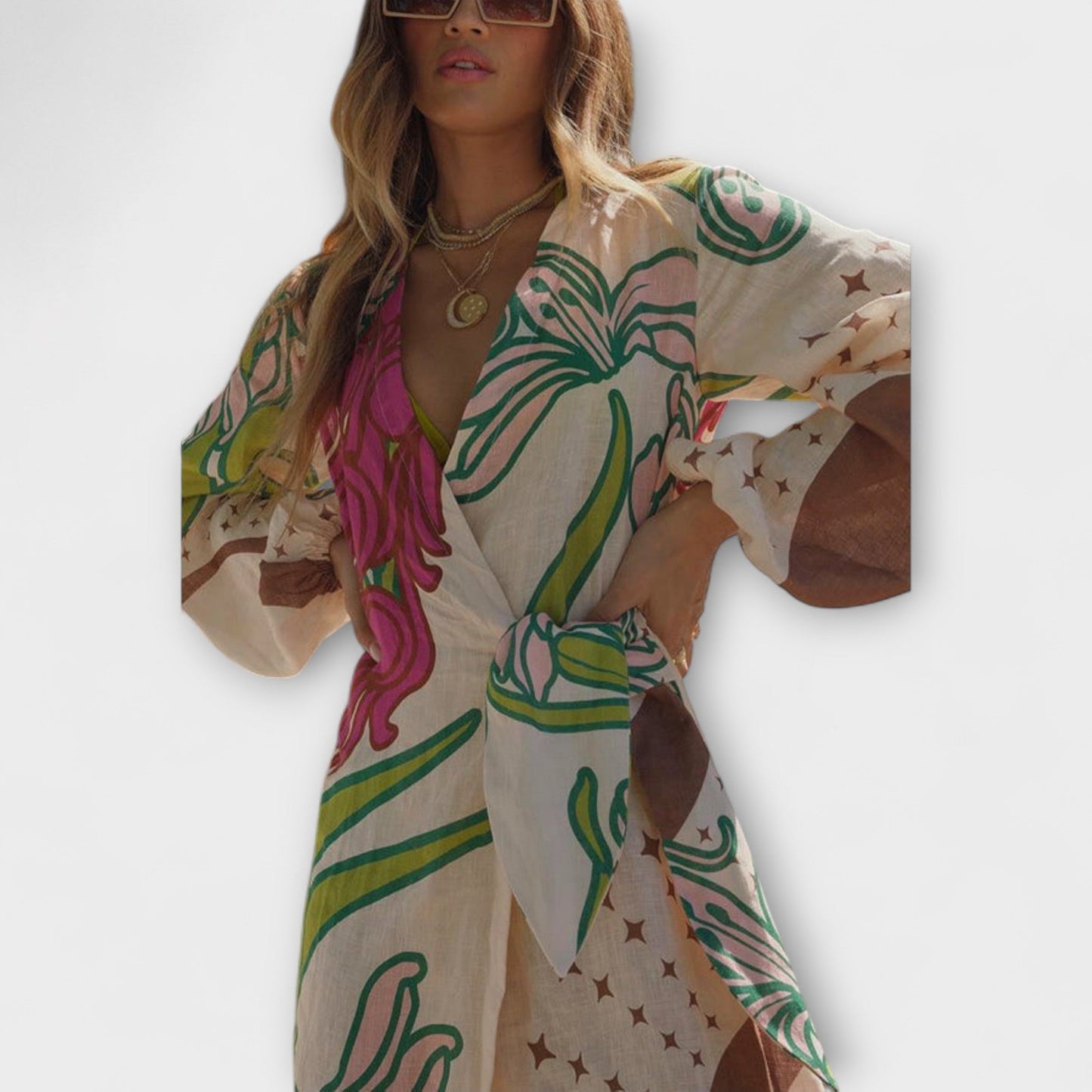 Elegant Long Tie Waist Maxi Dress