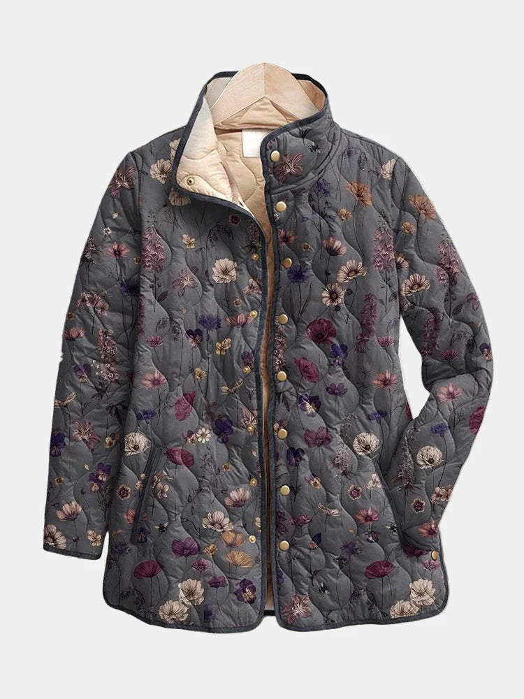 Classic Floral Quilted Coat - Olytrend