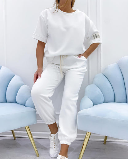 Cute Casual Short Sleeve Outfit - Olytrend