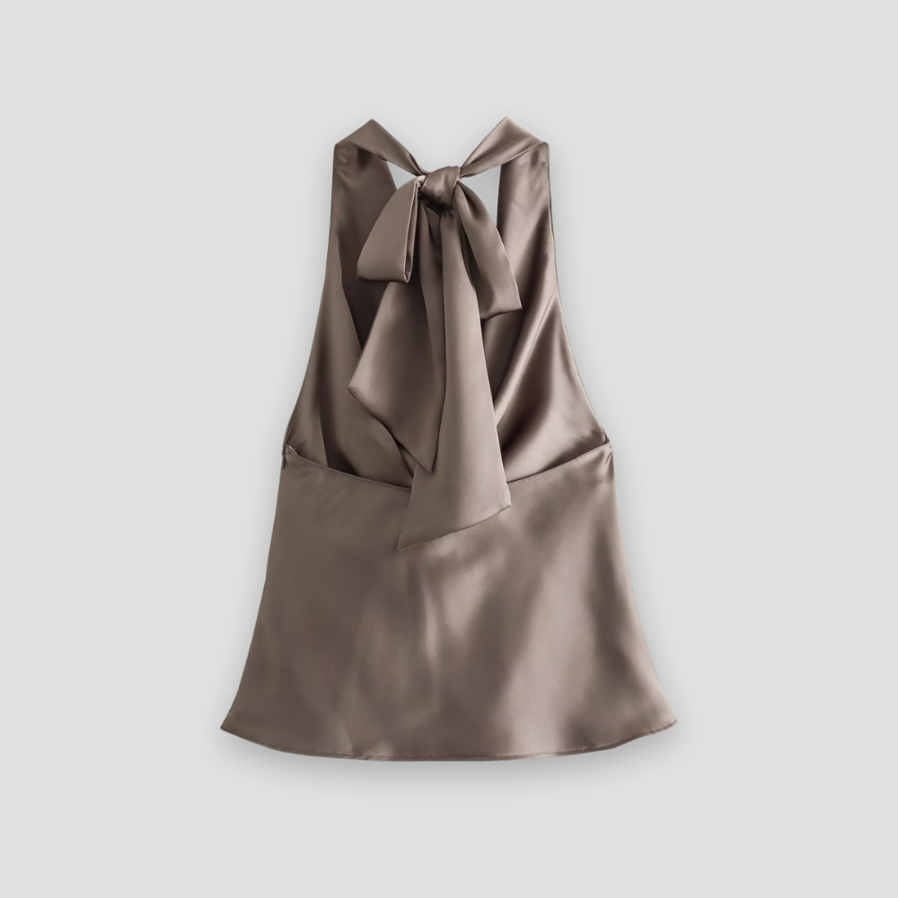 Women's Strapless Flowy Tank Top with Tie Back Closure